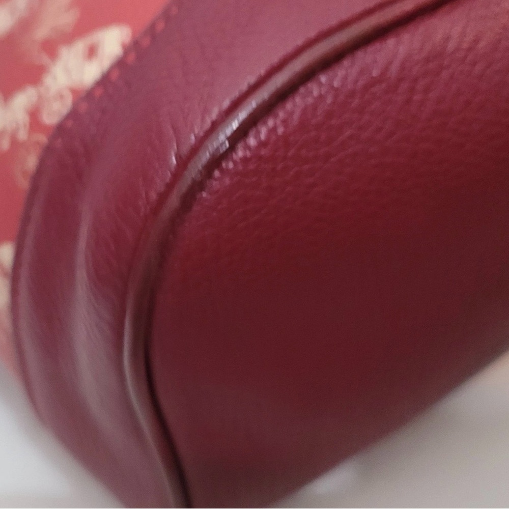 Coach New Year Barrow Varsity Stripe Backpack Red Coated Canvas Leather Trim - Picture 7 of 16
